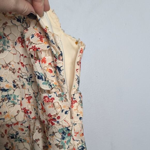 Tularosa Cream Cyrus Dress Lace Sleeveless Fit And Flare Scalloped Hem XS - Picture 7 of 10